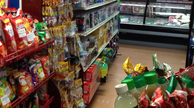 Shelves at Tienda y Taqueria Fiesta