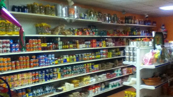 Shelves at Tienda y Taqueria Fiesta